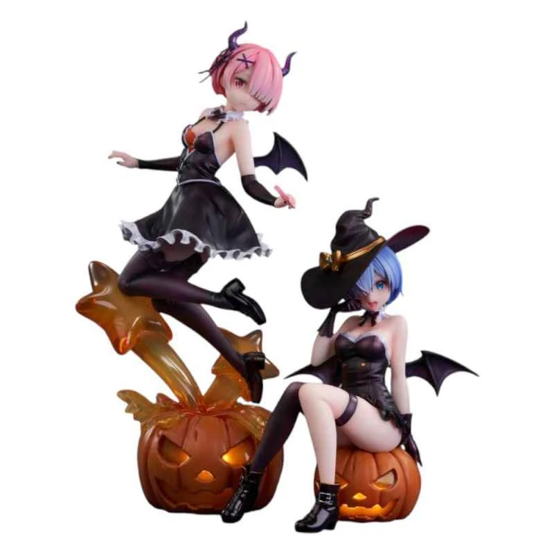 (DaManga) KDcolle Distributor Edition Re:Zero -Starting Life in Another World- Ram & Rem Phantom Night Wizard 1/7 PVC Pre-Finished Figure with Bonus Features