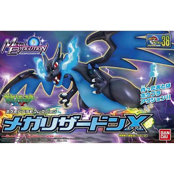 [BANDAI] Authorized Pokémon Assembly Model Kit - Pokémon Mega Charizard X No. 36 (Selected Series)