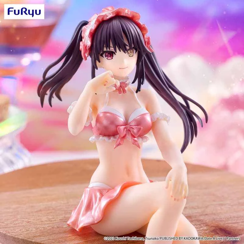 (Pre-order) December 25th, Furyu Prize Figure: Date A Live V - Kurumi Tokisaki in Pink Swimsuit Ver. Ramen Noodle Lid Figure