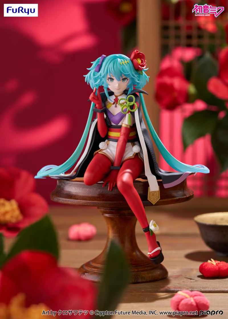 (Pre-order) February 26th FURYU Prize Hatsune Miku Camellia Flower Instant Noodle Lid Figurine