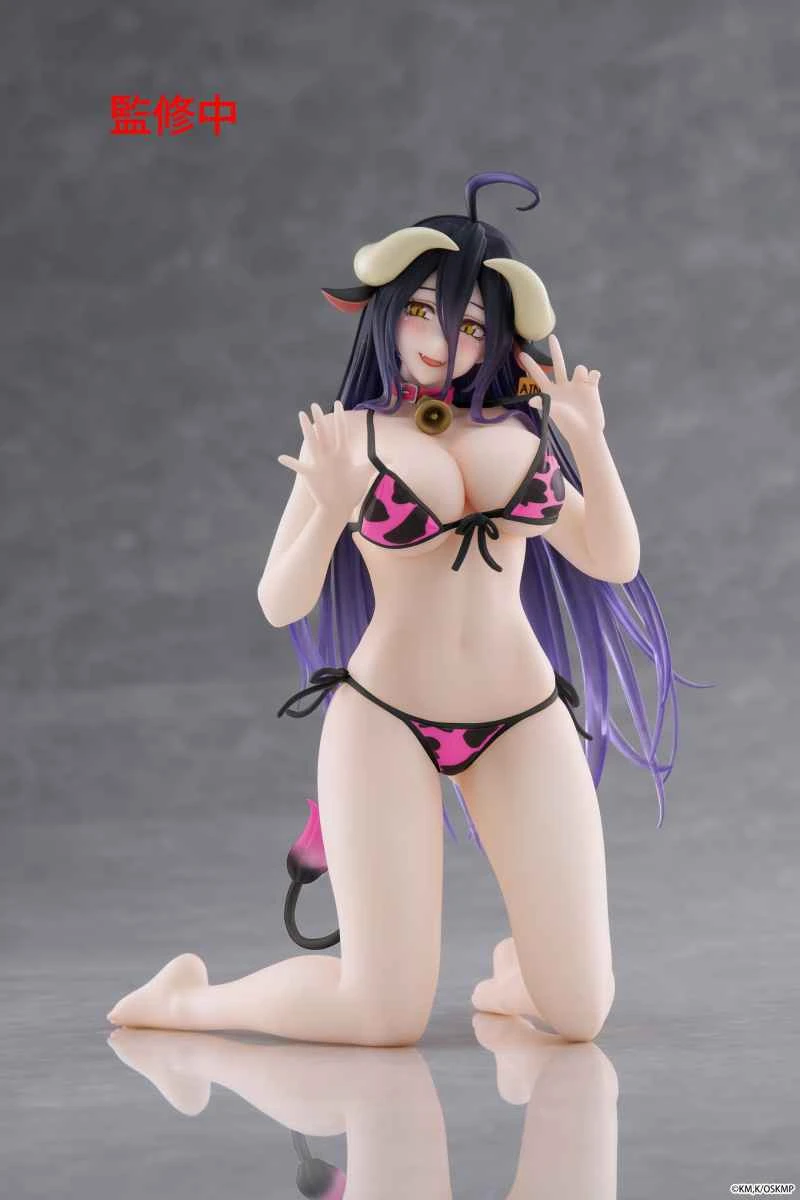 (Pre-order) January 2026 TAITO Distributor Edition Overlord Desktop Cute Figure - Albedo (Cow Pattern Swimsuit Ver.) Renewal Prize Figure
